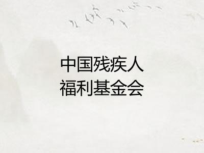中国残疾人福利基金会