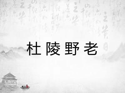 杜陵野老