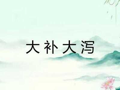 大补大泻