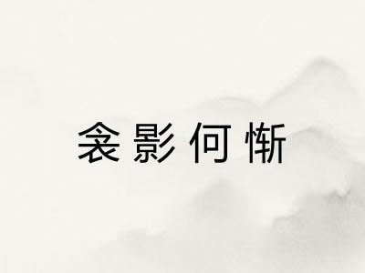 衾影何惭