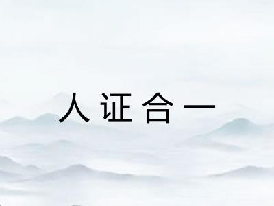 人证合一