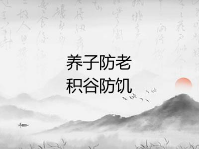 养子防老积谷防饥