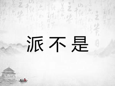 派不是