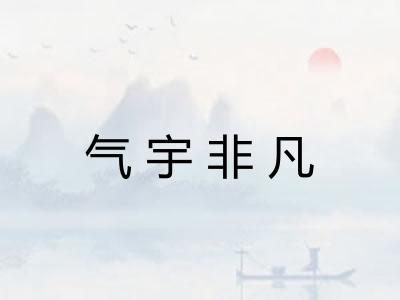 气宇非凡