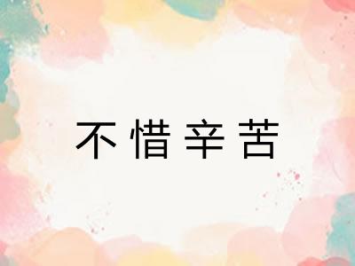 不惜辛苦