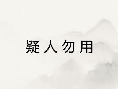 疑人勿用