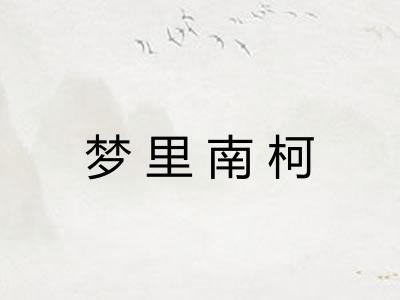 梦里南柯