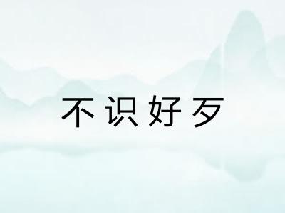 不识好歹