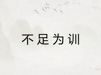 不足为训
