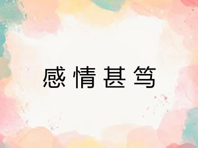 感情甚笃