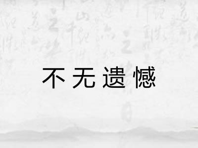 不无遗憾