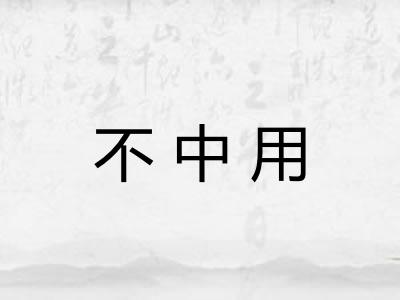 不中用