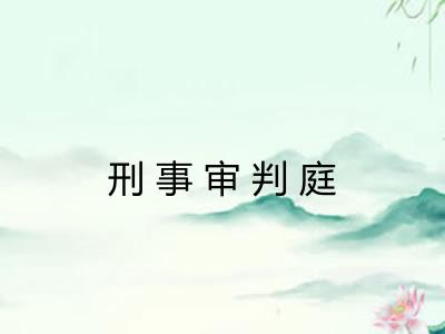 刑事审判庭