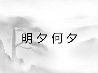 明夕何夕
