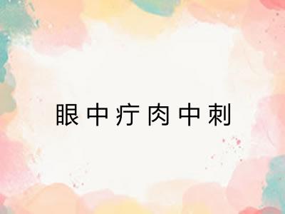 眼中疔肉中刺