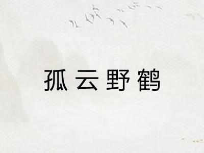 孤云野鹤