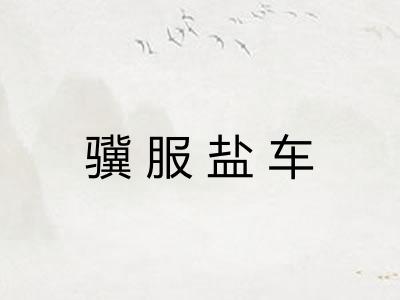 骥服盐车