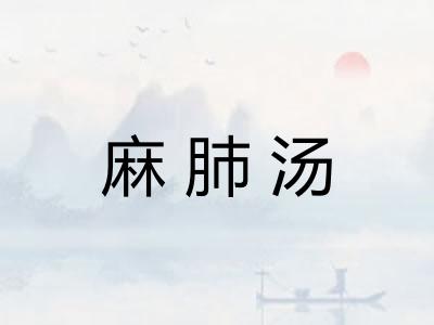 麻肺汤