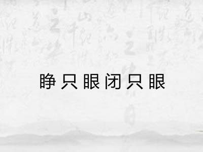 睁只眼闭只眼