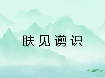 肤见谫识