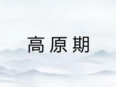 高原期