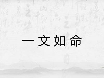 一文如命