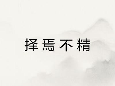 择焉不精