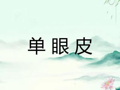 单眼皮