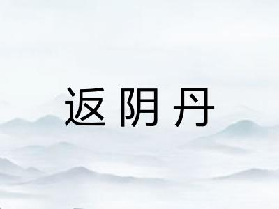 返阴丹