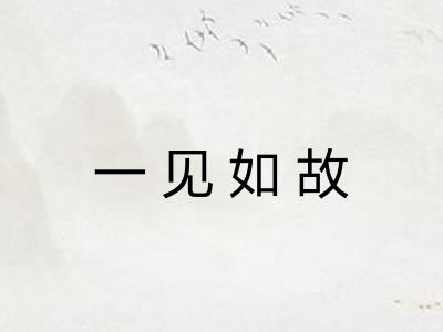 一见如故