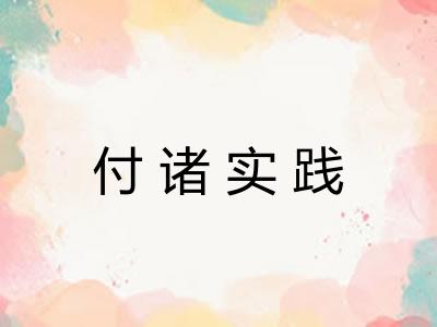 付诸实践