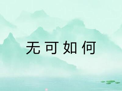 无可如何