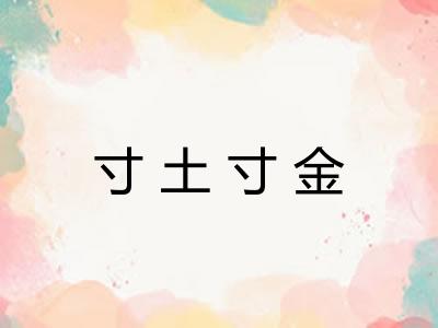 寸土寸金