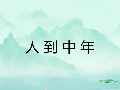人到中年