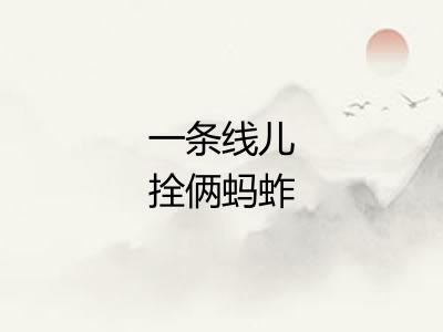 一条线儿拴俩蚂蚱