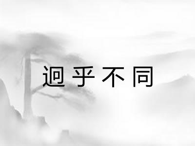 迥乎不同