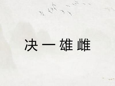 决一雄雌