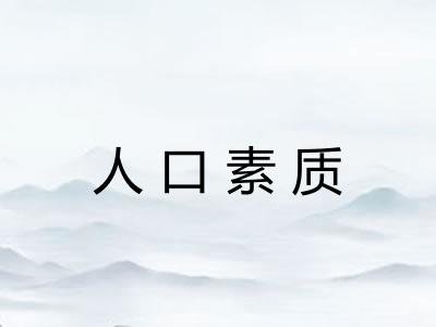 人口素质