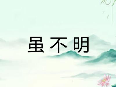 虽不明