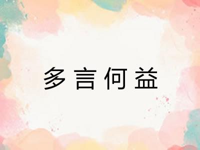 多言何益