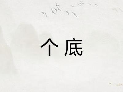 个底