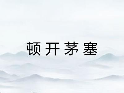 顿开茅塞