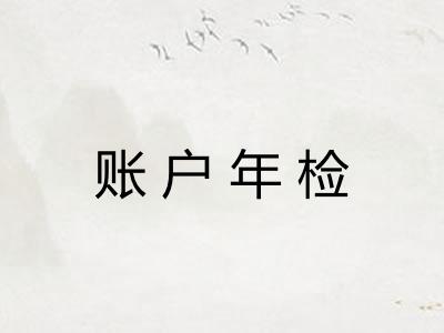 账户年检