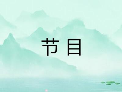 节目