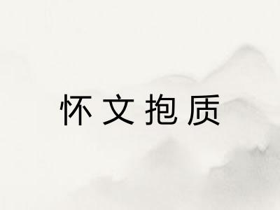 怀文抱质