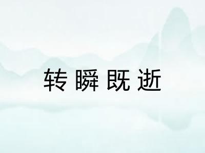 转瞬既逝