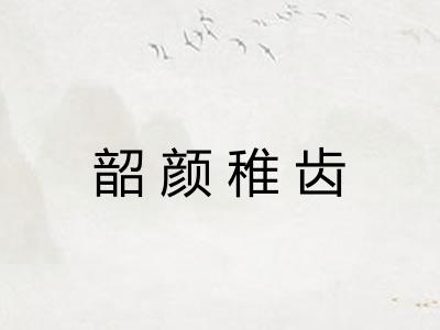 韶颜稚齿