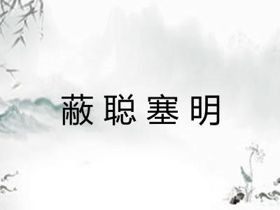 蔽聪塞明