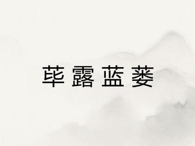 荜露蓝蒌