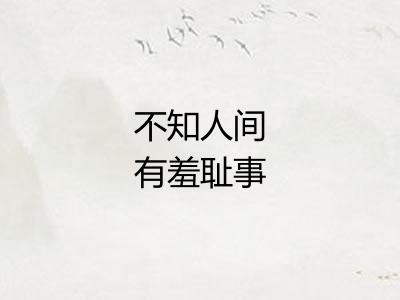 不知人间有羞耻事